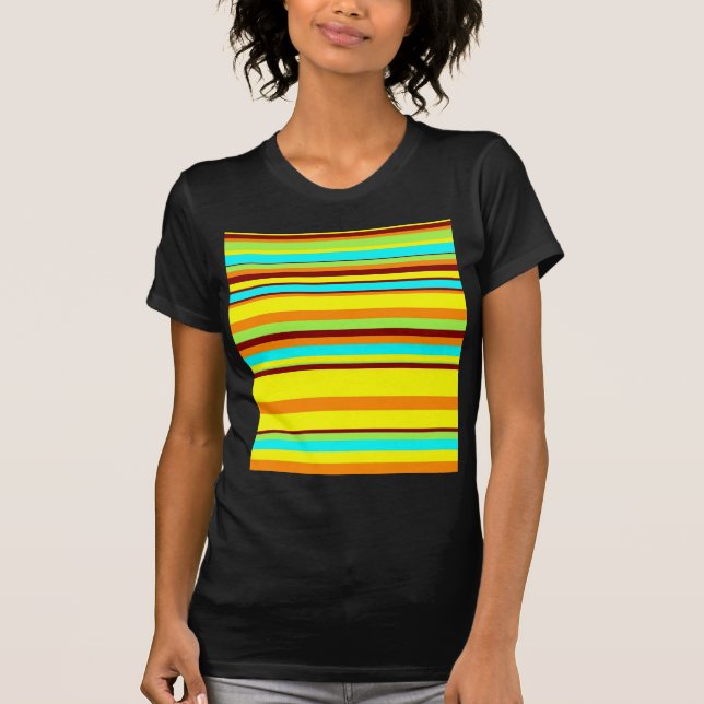 Färgfull anpassad designer Rand Mönster Tee Shirt (Framsida)