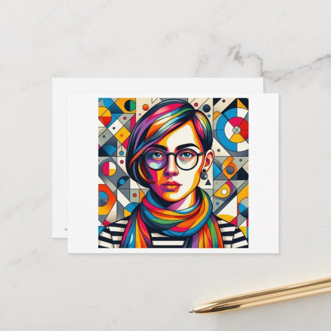 Färgfull Ansikte Vykort (Fram/Back In Situ)