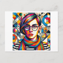 Färgfull Ansikte Vykort