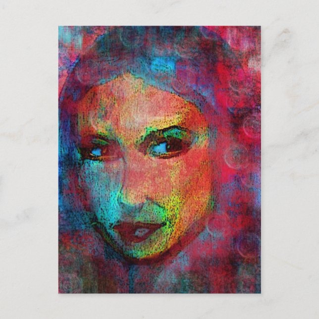 Färgfull Ansikte Vykort (Framsida)