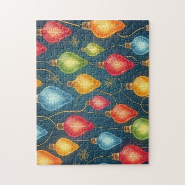 Färgfull, årgång Juldekaner ljus Pussel (Vertikal)