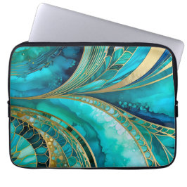 Färgfull Art Deco bärbar dator Fodral