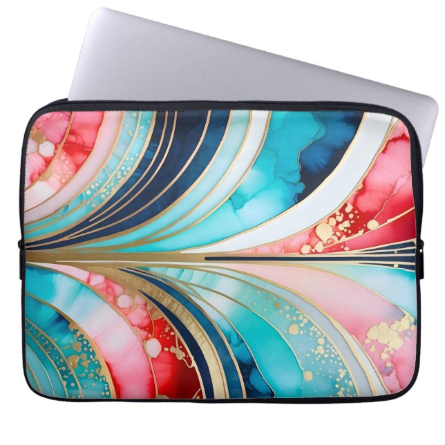 Färgfull Art Deco bärbar dator Fodral (Framsidan)