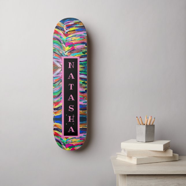 Färgfull artistpalett mini skateboard bräda 18,5 cm (Väggkonst)