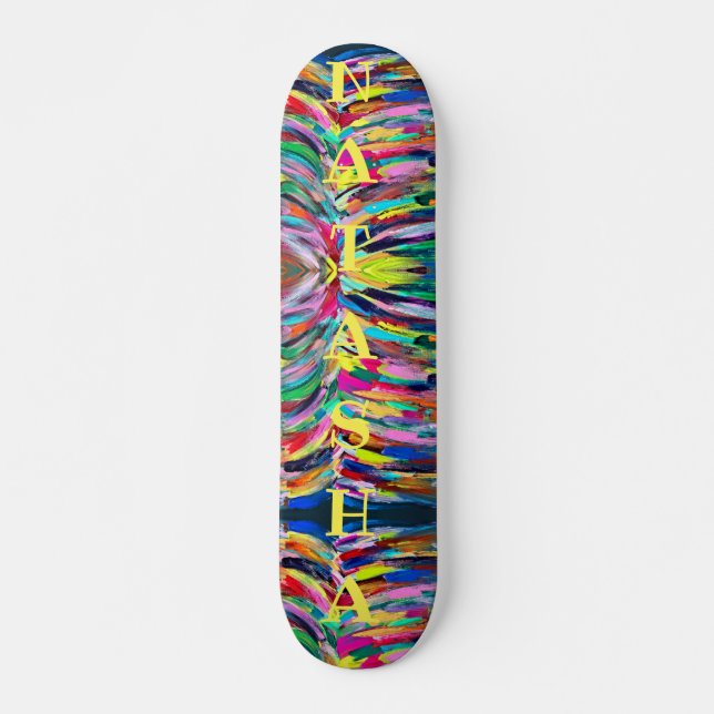 Färgfull artistpalett mini skateboard bräda 18,5 cm (Framsida)
