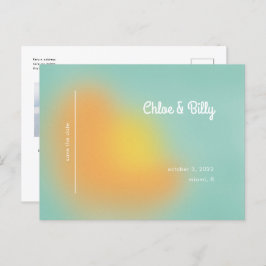 Färgfull återfyllnadsgrafik - Mint Ombre Spara dat Meddelande Vykort