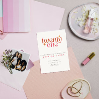 Färgfull återställande minimalistisk tjugoförsta 2 inbjudningar