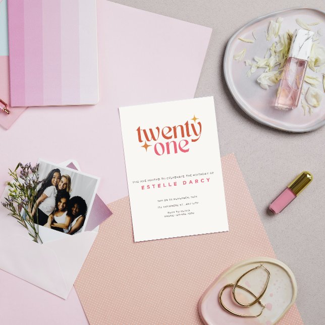 Färgfull återställande minimalistisk tjugoförsta 2 inbjudningar (Skapare uppladdad)