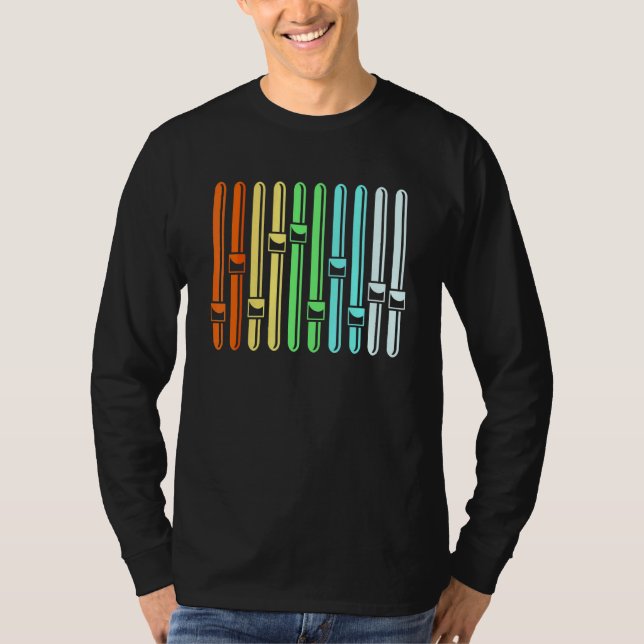 Färgfull Audio Ingenjör Ljud Vu Meter T Shirt (Framsida)