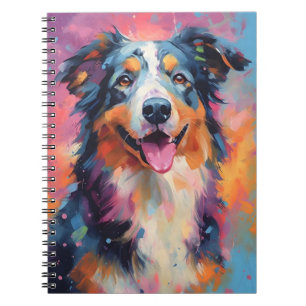 Färgfull Australian shepherd Anteckningsbok