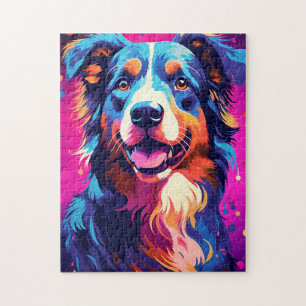 Färgfull Australian shepherd Art Pussel