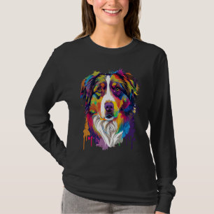Färgfull Australian shepherd-puckel Tie Dye Tri Fä T Shirt
