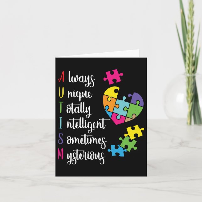 Färgfull autism - medvetandehöjande design för Asd Kort (Framsida)