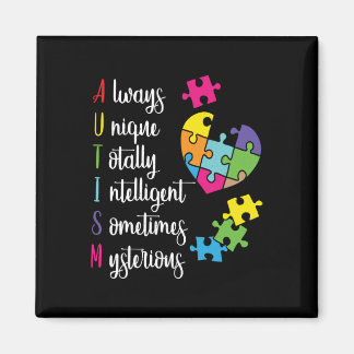 Färgfull autism - medvetandehöjande design för Asd Magnet