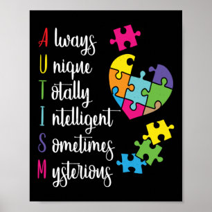 Färgfull autism - medvetandehöjande design för Asd Poster