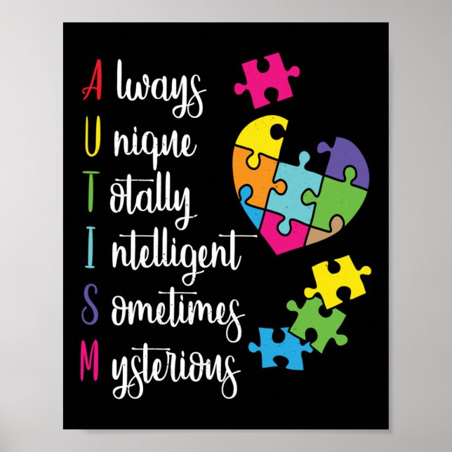 Färgfull autism - medvetandehöjande design för Asd Poster (Framsidan)