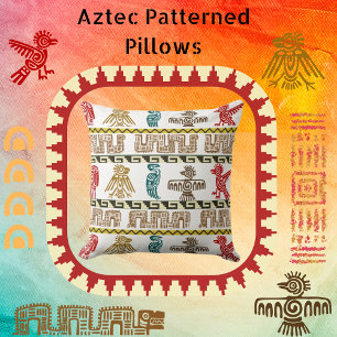 Färgfull aztec Art & Symbols Dekorativ kudde