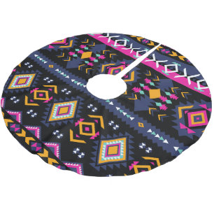 Färgfull aztec julgransmatta borstad polyester