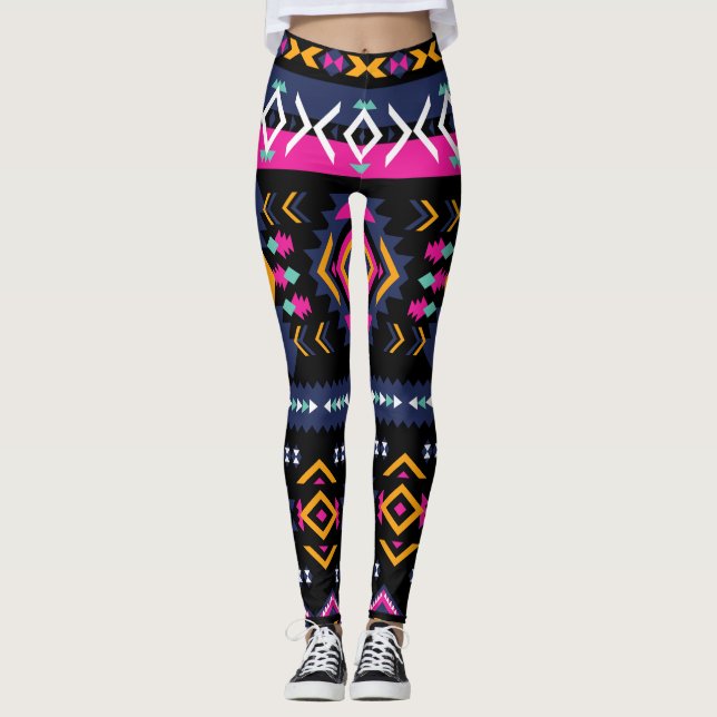 Färgfull aztec leggings (Framsida)