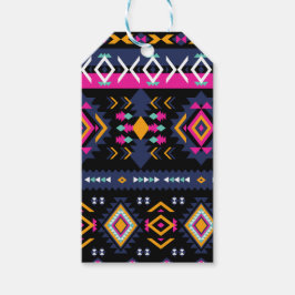 Färgfull aztec presentetikett