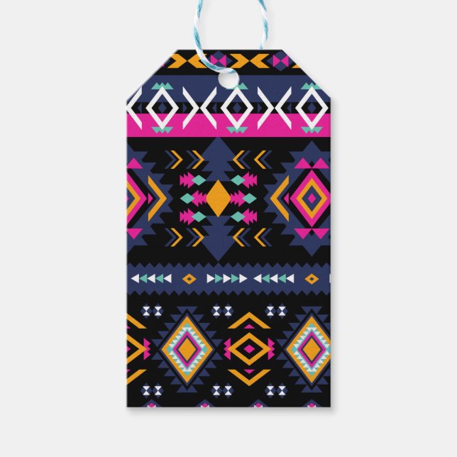 Färgfull aztec presentetikett (Framsidan)