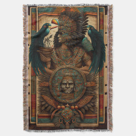Färgfull Aztec Warrior Blanket Filt