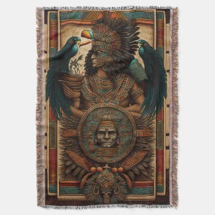 Färgfull Aztec Warrior Blanket Filt
