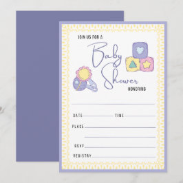 Färgfull Baby Leksaker | Fyllning av babyskor Inbjudningar