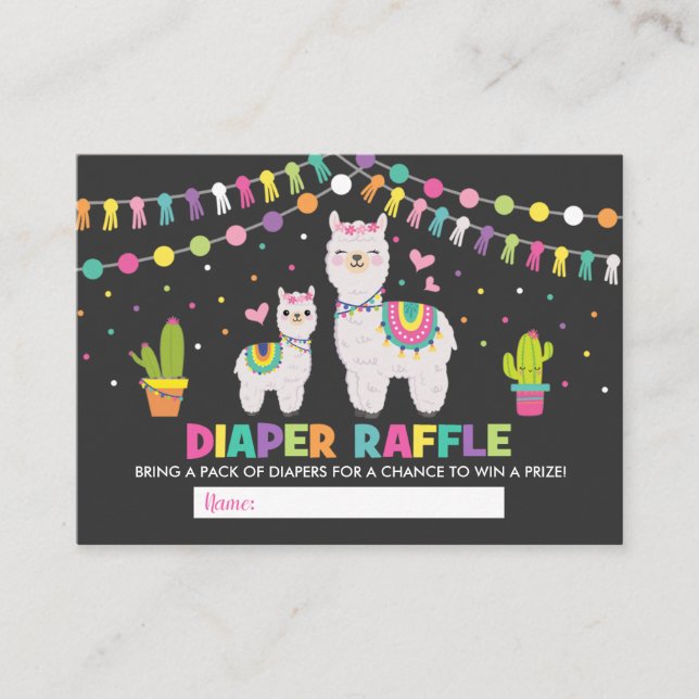 Färgfull babystölder Fiesta Diaper Raffle Tilläggskort (Framsida)
