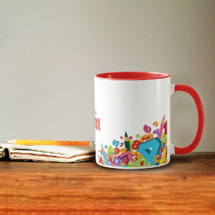 Färgfull Back to school-kaffe Mugg