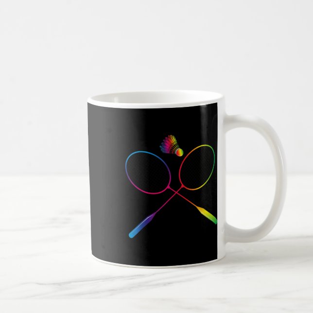 Färgfull badmintonskyttel med styrkex kaffemugg (Höger)