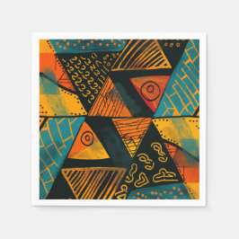 Färgfull bakgrund med afrikanska motiv pappersservett