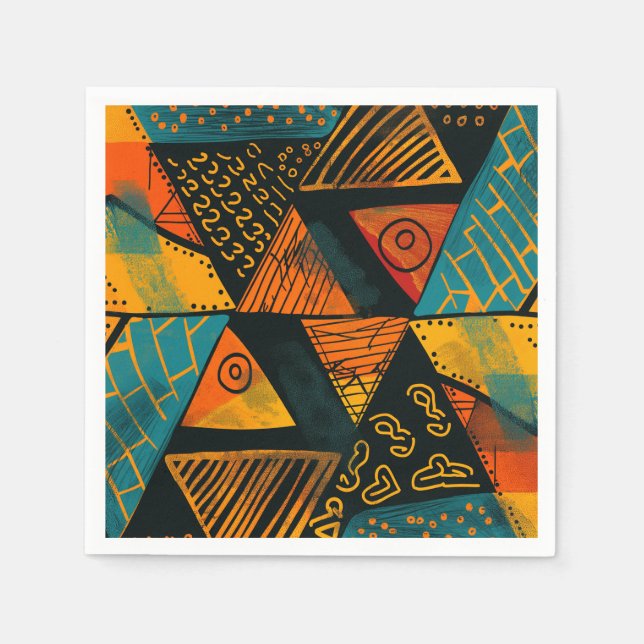 Färgfull bakgrund med afrikanska motiv pappersservett (Framsidan)