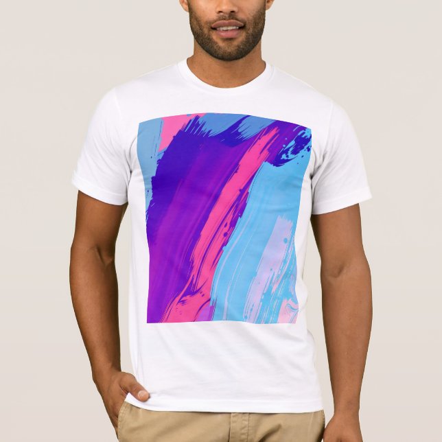 Färgfull bakgrund med många målardrag t shirt (Framsida)