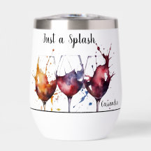 Färgfull Bara en Stänk i Vin vattenfärg