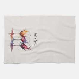 Färgfull Bara en Stänk i Vin vattenfärg Kökshandduk