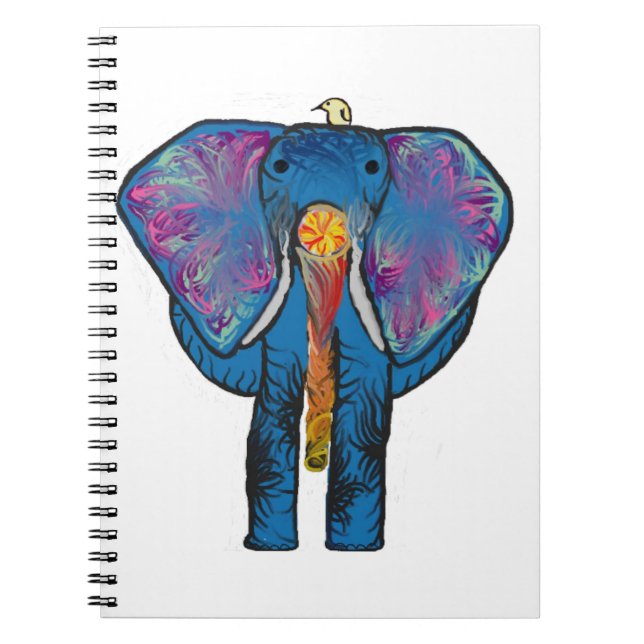 Färgfull bärbar elefant anteckningsbok (Framsidan)