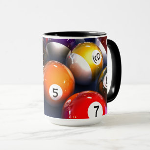Färgfull Bassäng Älskare Billiard Bollar Mugg