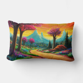 Färgfull bergsbana lumbarkudde