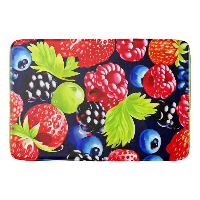 Färgfull Berry Medley-design Badrumsmatta (Framsidan)