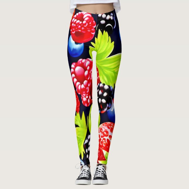 Färgfull Berry Medley-design Leggings (Framsida)