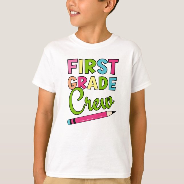 Färgfull besättning Klass Back to school T Shirt (Framsida)