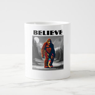 Färgfull Bigfoot-humoristisk citat för troende Jumbo Mugg