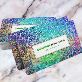 Färgfull bild av struktur, anpassningsbar glitter, visitkort