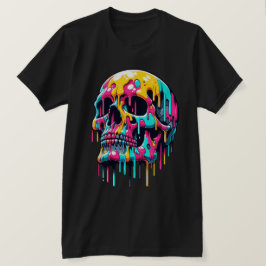 Färgfull bildtext Skull - Psykedelisk skullbild T Shirt