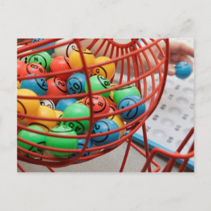 Färgfull Bingo Bollar i Spinner Vykort