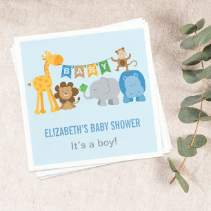 Färgfull blå jungle Animals Boy Shower Pappersservett