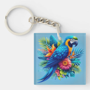 Färgfull, blå, tropiska macaw