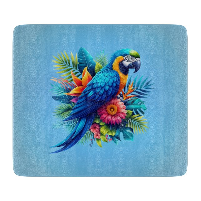 Färgfull, blå, tropiska macaw (Framsidan)