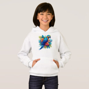 Färgfull, blå, tropiska macaw t shirt